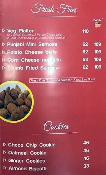 Kalmane Koffees menu 