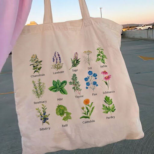 Title 2, Womens Y2K Floral Flower Shopping Canvas Shopp...