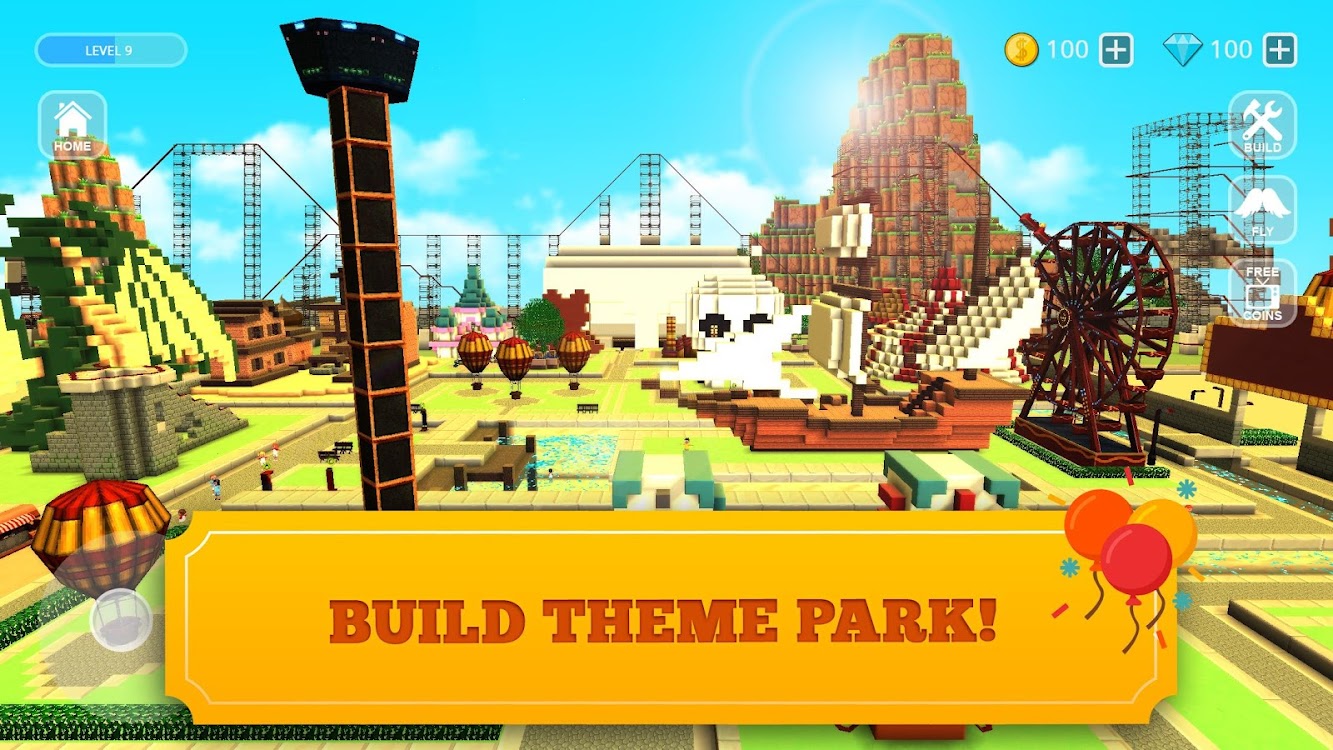 Roller Coaster Craft Blocky Building Rct Games Android Jeux Appagg - roblox adventure theme park tycoon 2 how to build temple