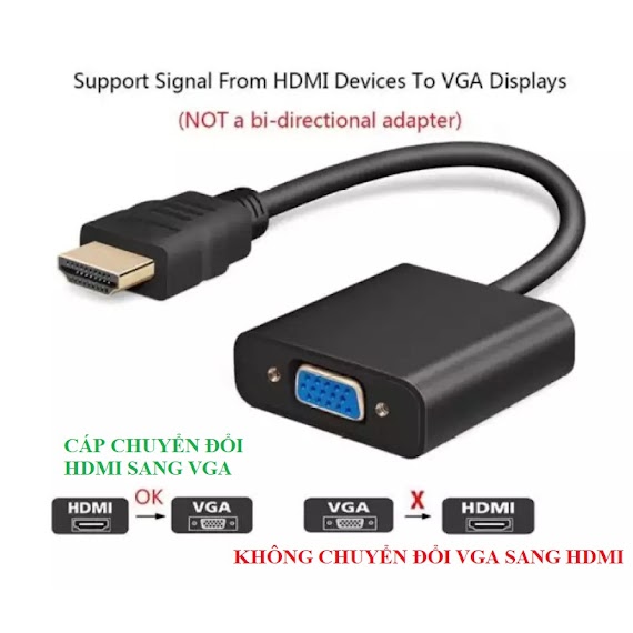 Cáp Chuyển Đổi Hdmi Sang Vga Dùng Chuyển Đổi Hdmi Từ Android Box Sang Màn Hình Vi Tính Lcd, Tivi, Máy Chiếu