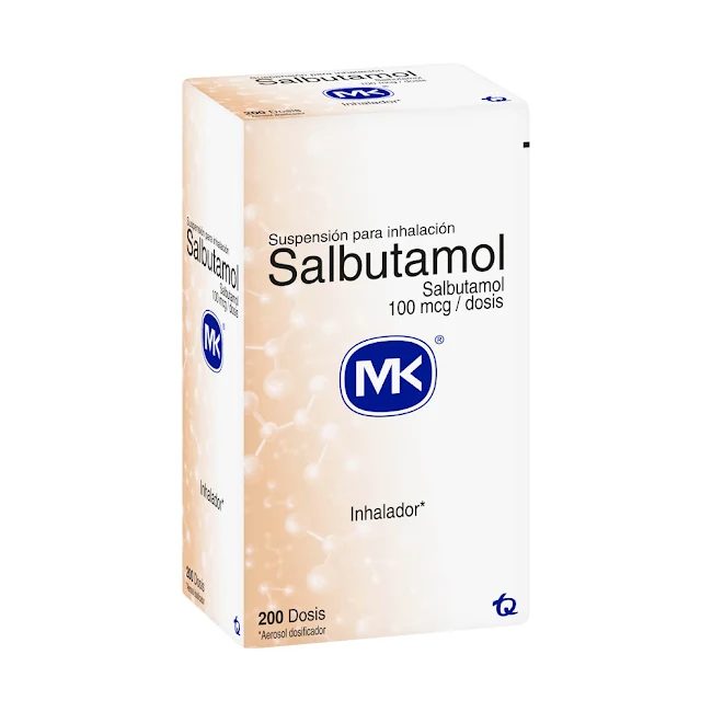 Salbutamol MK 100 Mcg Inhalador Frasco x 20 dosis