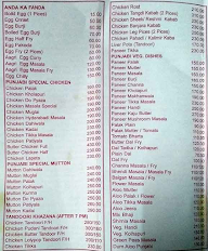 Hotel Mayur menu 1