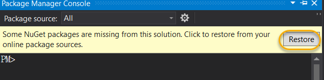 package manager console restore