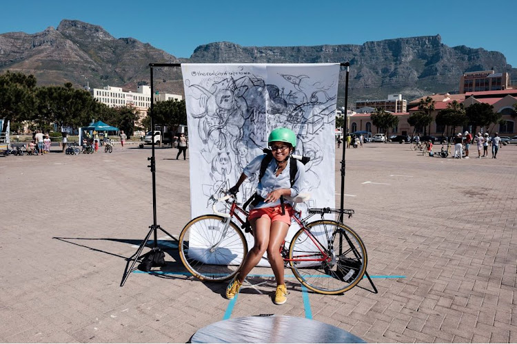 Cape Town’s new ‘bicycle mayor’, Lebogang Mokwena, in Cape Town city centre.