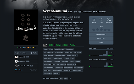 Friends Average for Letterboxd