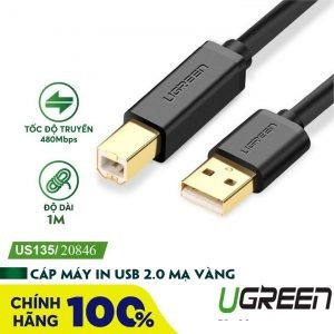 Cáp Máy In Usb 2.0 Máy In Đau Mạ Vàng Cao Cấp Ugreen 10350 Chính Hãng Bh 18 Tháng 1 Đổi 1