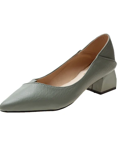 Dames pumps met dikke hak, lage sni - 1