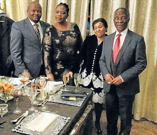 SIXTY YEARS YOUNG: UDM leader Bantu Holomisa celebrated his 60th birthday in Johannesburg over the weekend. In the picture he is with his wife, Thunyelwa Holomisa, Zanele Mbeki and Thabo Mbeki Picture: SUPPLIED