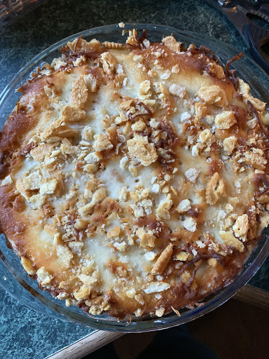 Chicken Broccoli Casserole fresh out the oven 