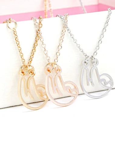 Cute wisp empty sloth necklace pend - 0
