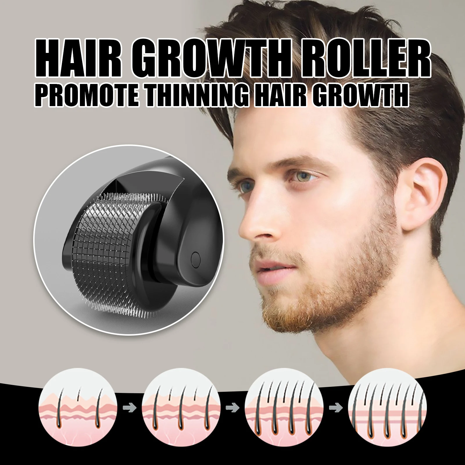 Title 8, Haarpflege-Roller mit Mikro-Nadeln und Reinigun...