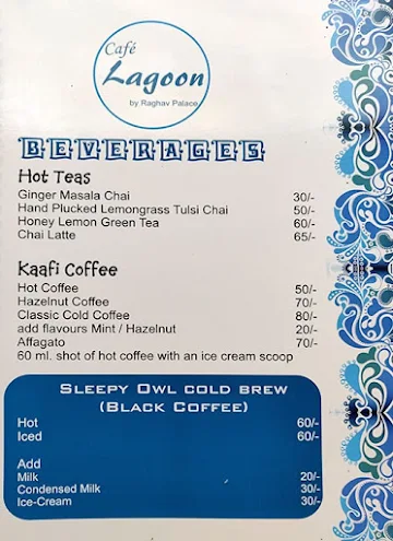 Cafe Lagoon menu 