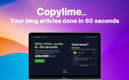 Copylime.com Smart AI Writing Assistant