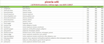 Pizzeria Cafe menu 