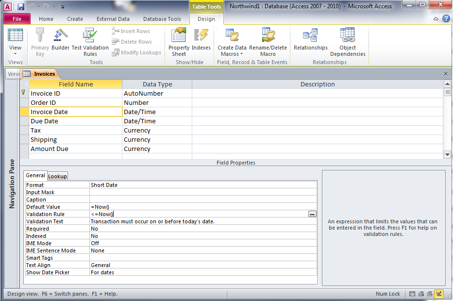 Out of access. Datetime access. Validation Rules access. Date in access. Validation in access.