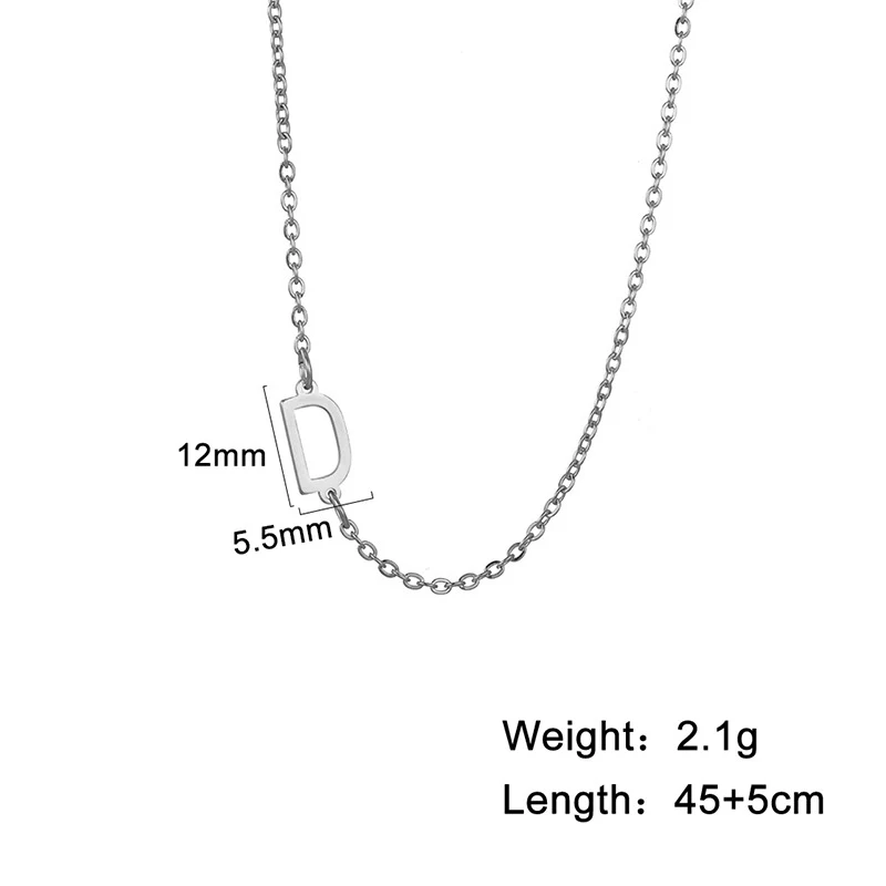Collar con colgante de 26 letras, acero inoxidable 304, doble agujero. Personaliza tu estilo con esta joya única.