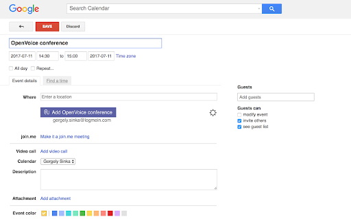 OpenVoice for Google Calendar