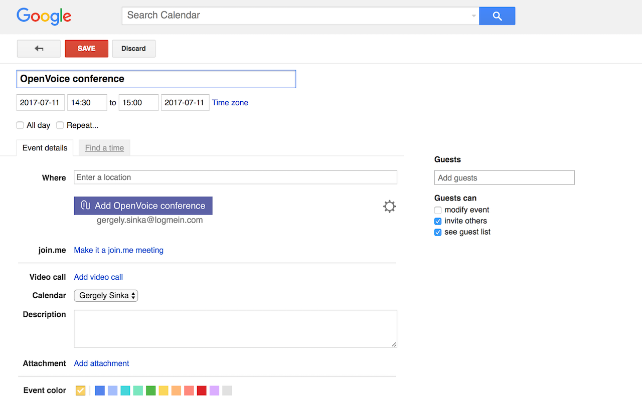 OpenVoice for Google Calendar Preview image 0