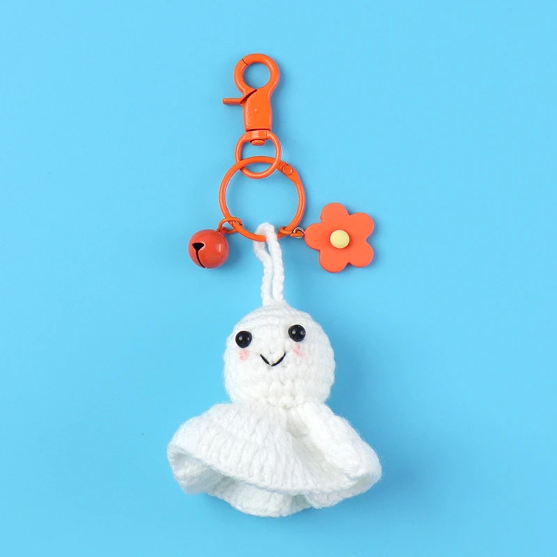 Porte-clés Sunny Doll avec pendentif porte-bonheur crocheté à la main, un accessoire adorable et un talisman de bonne chance pour tous les jours.