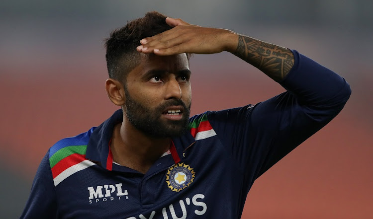 Suryakumar Yadav of India during the 4th T20 International between India and England at Narendra Modi Stadium on March 18, 2021 in Ahmedabad, India.