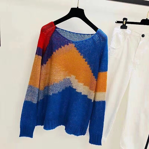 Title 4, Loose Lazy Hollow Top Womens Pullover Long-sle...
