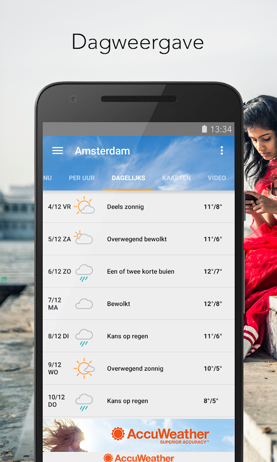   AccuWeather weerbericht: screenshot 