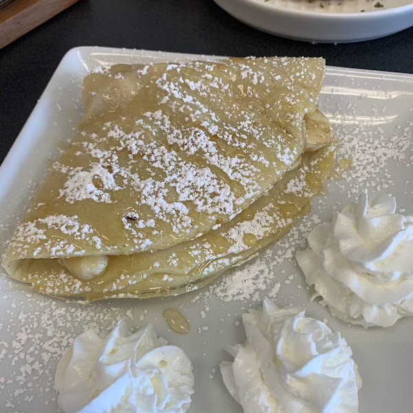 Gluten free banana and peanut butter crepe