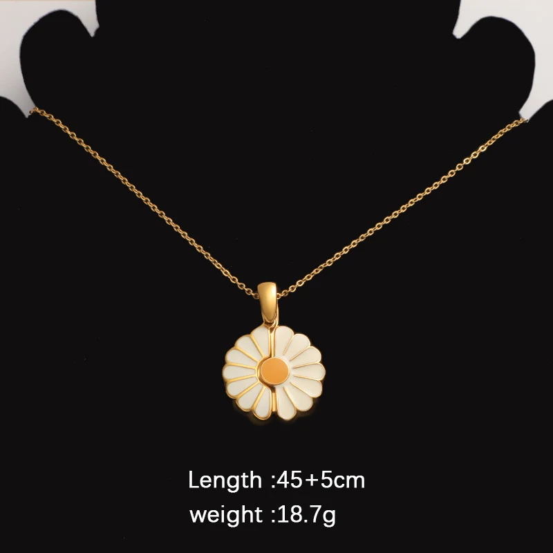 Title 1, Pendentif de bijou tournesol en acier inoxydabl...