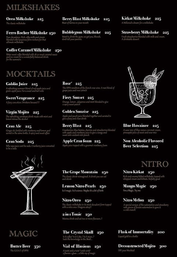 The Old Potion House menu 