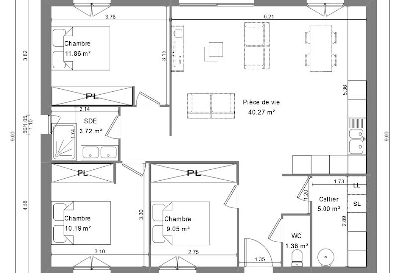  Vente Terrain + Maison - Terrain : 640m² - Maison : 80m² à Auzouer-en-Touraine (37110) 