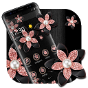 Pink Gold Flower Black Luxury Theme 1.1.10 APK Скачать