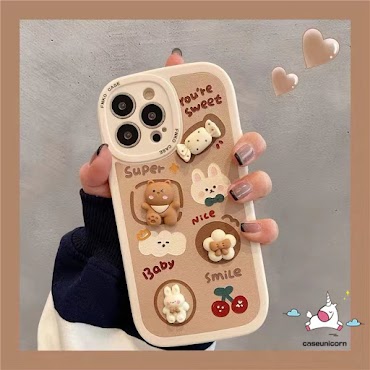 Ốp Điện Thoại Mềm Chống Sốc Gắn Búp Bê Gấu / Thỏ 3D Cho Iphone 11 7Plus 7 8 Plus Xr 12 13 14 Pro Max 6 6S X Xs Max Se 2020