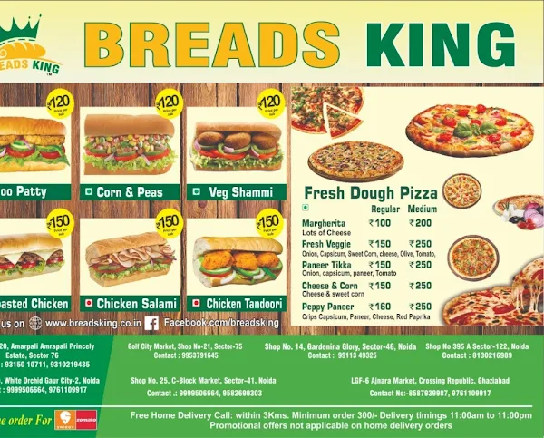 Breads King menu 