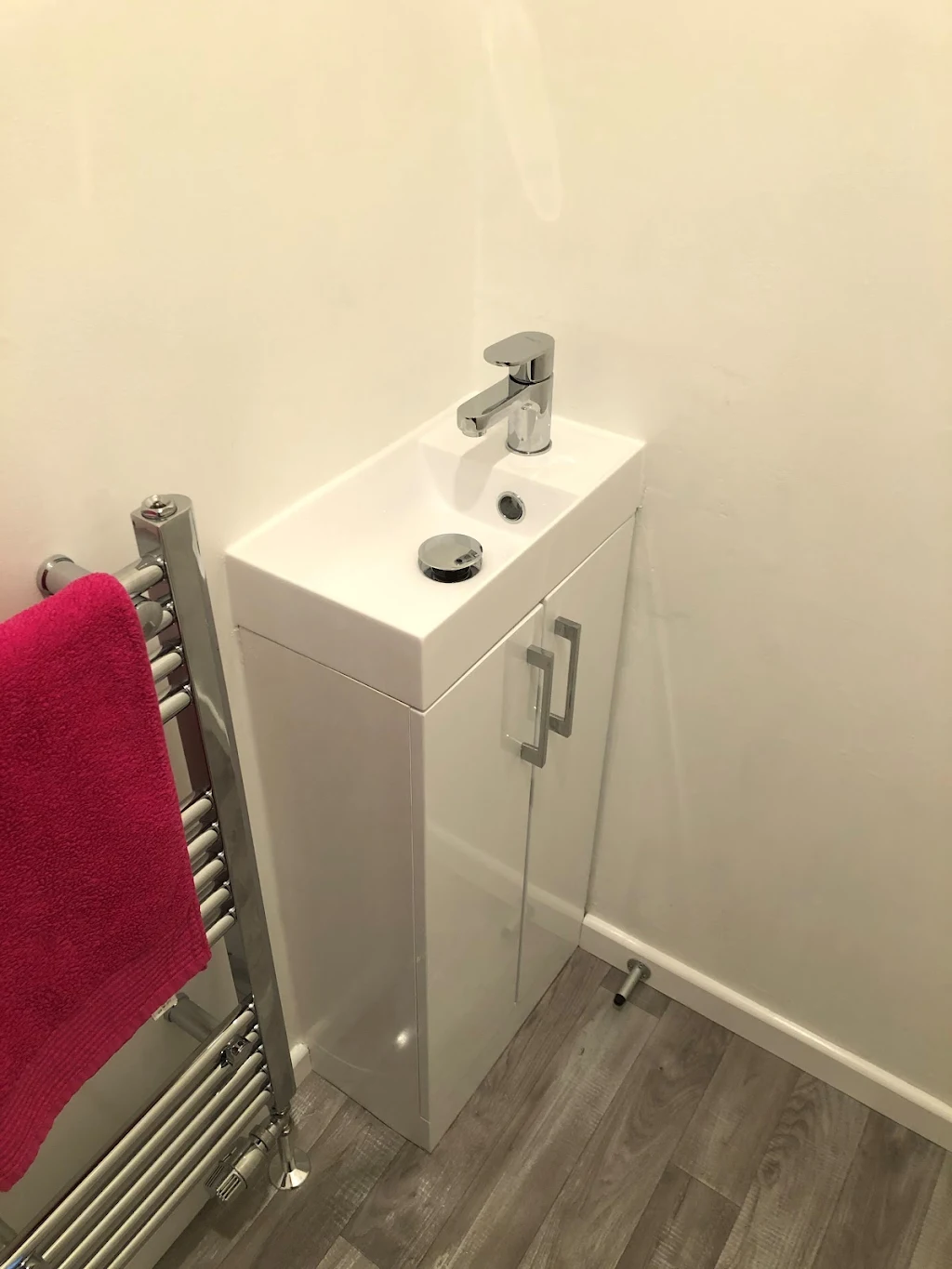 Album cover: Cloakroom- Vanity pan, Basin & Towel rail