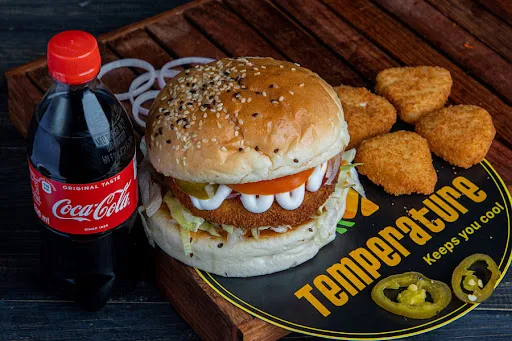 Chicken Burger + Chicken Nugget (4 Pcs) + Drink