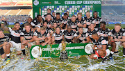 The Cell C Sharks celebrate after winning the 2018 Currie Cup. 