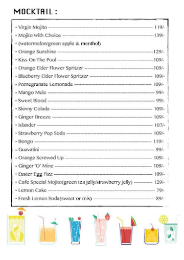 Tara House menu 