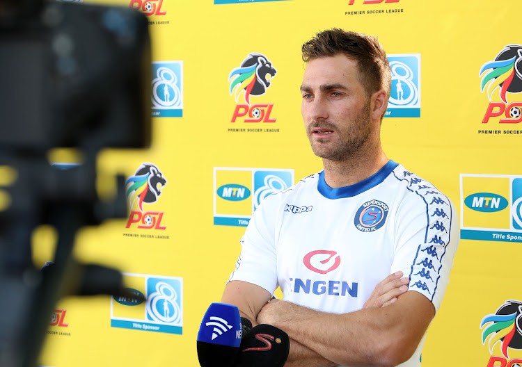 SuperSport United and Bafana Bafana striker Bradley Grobler speaks to the media during the MTN8 final media day at the club's training base at the Megawatt Park, Johannesburg on 26 September 2018.