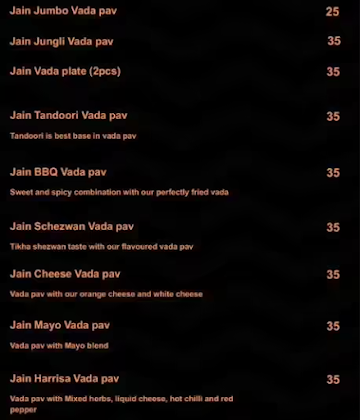 Jugaadi Adda menu 