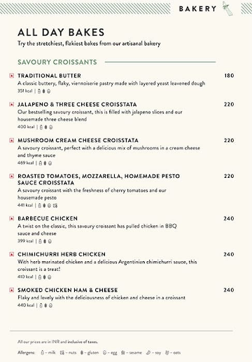 Suchali Artisan Bake House menu 