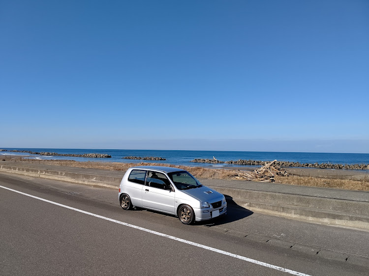 アルトの間瀬サーキット・海沿いドライブ・いい天気・日本海間瀬サーキットに関するカスタム事例の投稿画像1枚目
