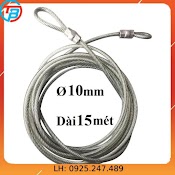 Dây Cáp Khóa Xe Bọc Nhựa Phi 10Mm - Dài 15 Mét Cáp Thép Thái Bình Vinàn