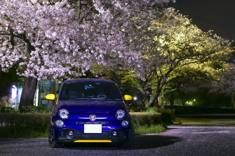 アバルト 595の2021ベストショット・4月にエントリー・夜はいらんな🤣に関するカスタム事例の投稿画像1枚目