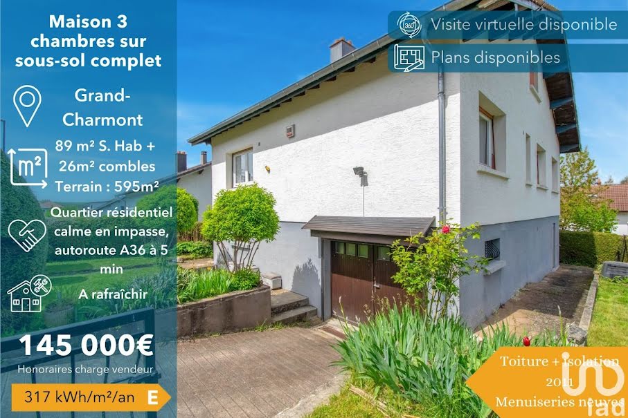 Vente maison 4 pièces 89 m² à Grand-Charmont (25200), 145 000 €