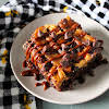 Thumbnail For Chocolate Pbj Banana Upside-down Cake Drizzled With Caramel And Chocolate Chips.