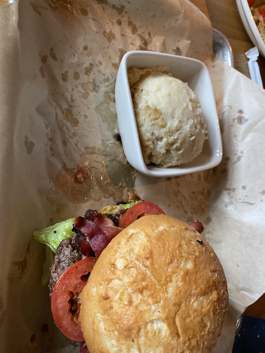 French fry residue on paper. Pretty sure they used the same bun that touched the fries. Very upset.