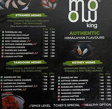Momo King menu 