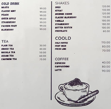 Kiwi Cafe menu 