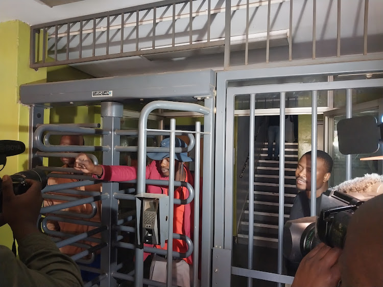 Tenants in one of the flats apparently hijacked in the CBD denied City Power technicians entry to the building, September 13 2023. Picture: PHATHU LUVHENGO/TIMESLIVE.