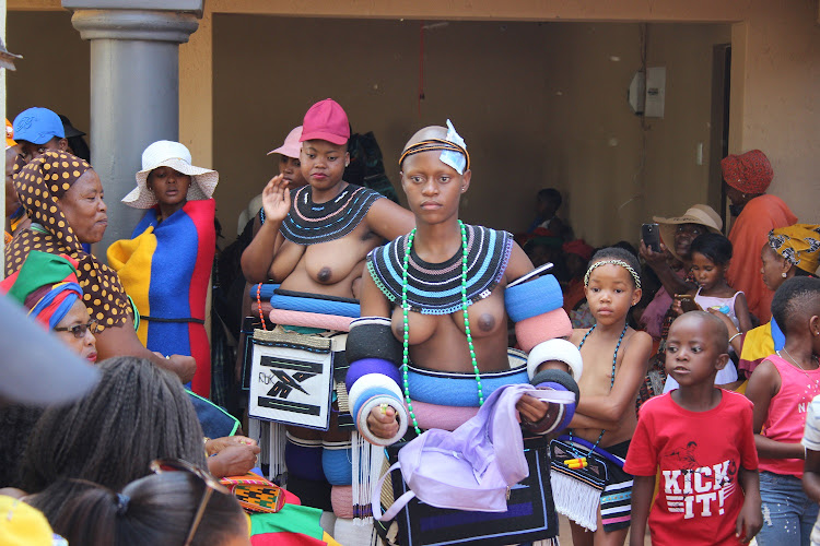 Thokozile Kabini in full Ndebele traditional regalia dancing for the guests after her month-long initiation ritual in KwaMhlanga, about 70km outside Pretoria